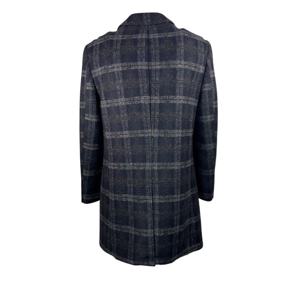 Digel Navy and Grey Plaid Coat - Picture 2 of 2
